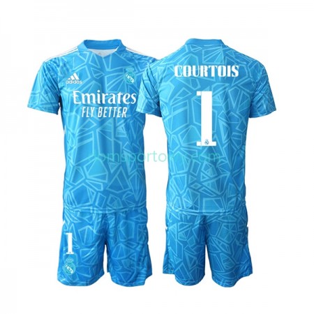 Koszulka Real Madryt Courtois 1 Bramkarska Dziecięcy Domowe Koszulki Piłkarskie 2022-2023 Krótki Rękaw